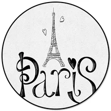 Художественный круглый ковер с текстом в виде Парижской башни, ковры для декора гостиной, коврики для детской комнаты, коврики для спальни, современные коврики