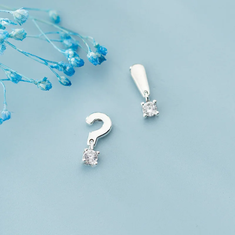 INZATT Real 925 Sterling Silver Unique Zircon Stud Earrings For Fashion Women Party Fine Jewelry Minimalist Accessories Gift - Image 5