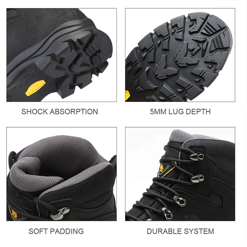 GOLDEN CAMEL Men Hiking Waterproof Outdoor Leather Sneakers Military Tactical Boots Autumn