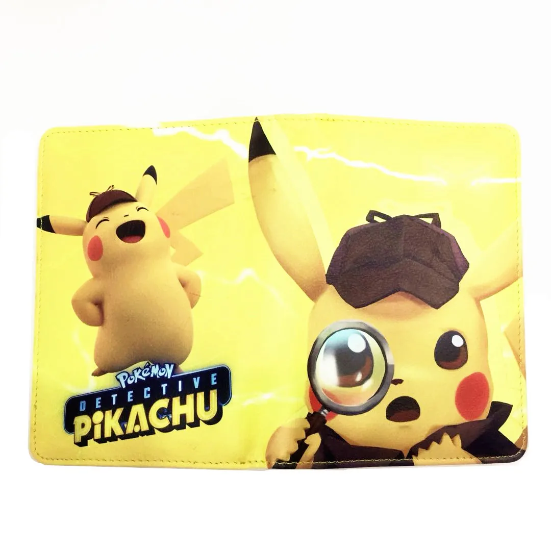 Pokemon Detective Pikachu, ПУ Обложка для паспорта, ID, кредитницы, для женщин и мужчин, держатель для паспорта, Мультяшные Двойные кошельки, милые - Цвет: 01