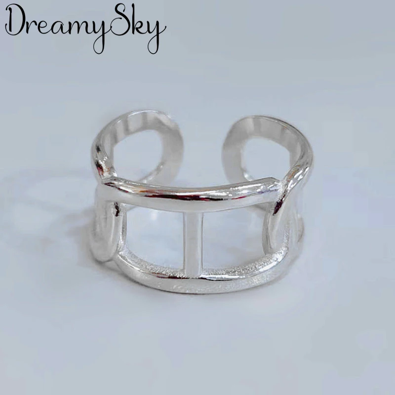 DreamySky, в богемном стиле, 925 пробы, серебряные, большие, геометрические кольца для женщин, девушек, кольца для открытия, вечерние, подарки, Anillos