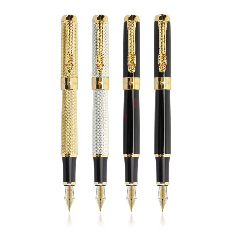 

Luxury Eastern Dragon Design Fountain Pen Gold Silver Jinhao 1200 Brand Business Office Gift Ink Pens School Writing Stationery