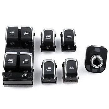 

COSTLYSEED Chrome Whole Car Window Glass Electric Control Switch Button kit For A4 A5 S4 A6 S6 RSQ3 Q3 A7 B8 Q5