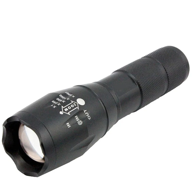 Stretch Zooming 900lm 3-Mode White Tactical Flashlight - Black | Лампы и освещение