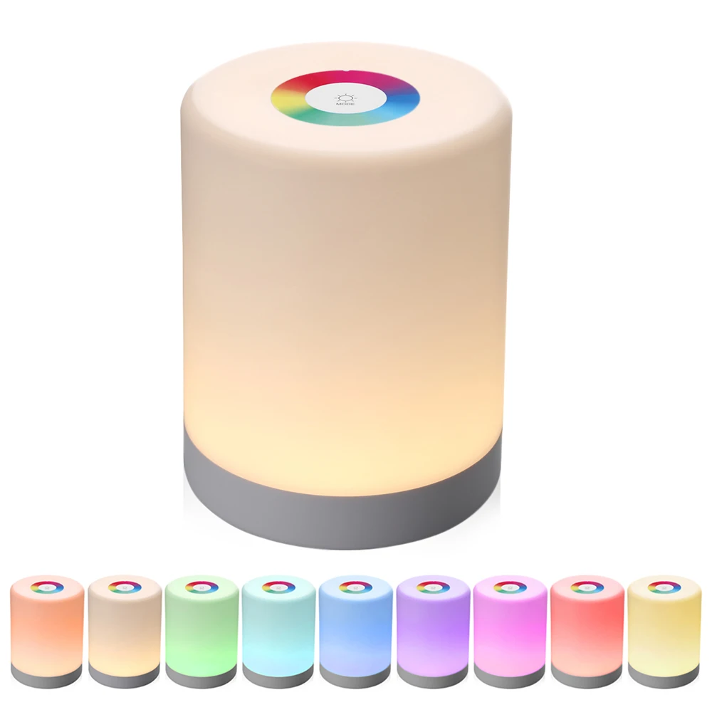 Смарт прикроватные лампы LED сенсорный контроль Ночной светильник Диммер лампа RGB