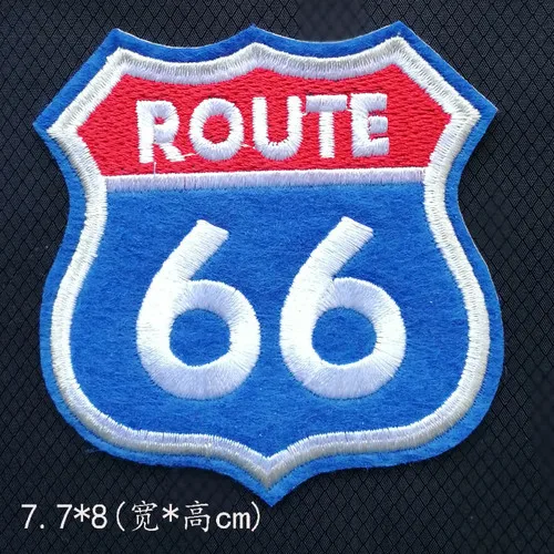 Клейкая салфетка ROUTE66 road вышитый значок брошь на платье украшения кусок аппликации на открытом воздухе A606 - Цвет: 4