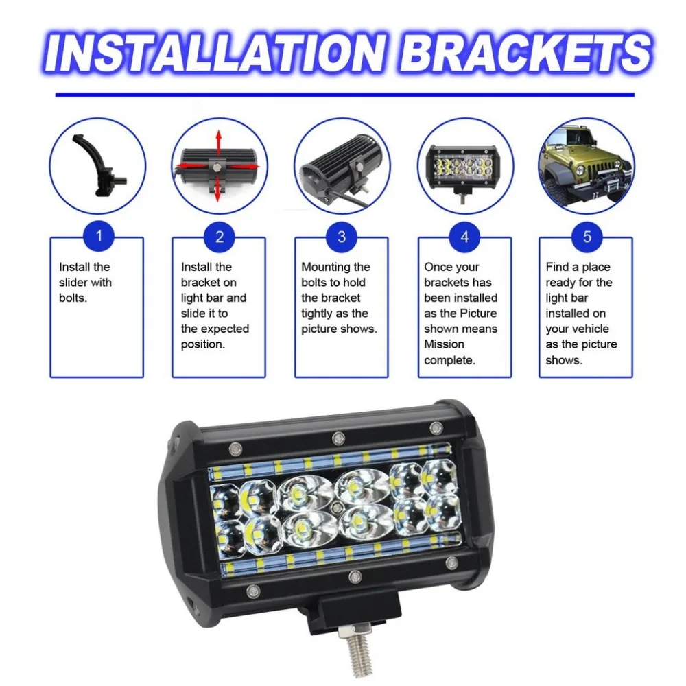 5Inch 84/168W LED Work Light Strobe Light Bar Flashing Auto Driving Fog Light For Truck SUV ATV 4WD Boat Offroad Led Bar
