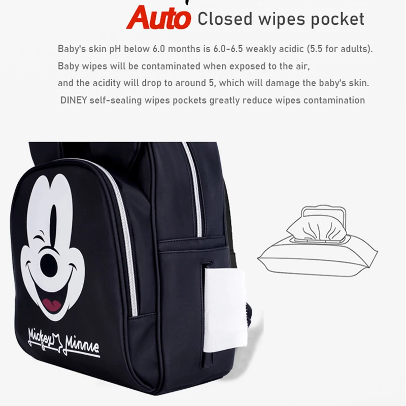 Disney Baby Пеленки сумка рюкзак Usb интерфейс детские сумки для мамы многофункциональная модная детская коляска сумка для подгузников Органайзер