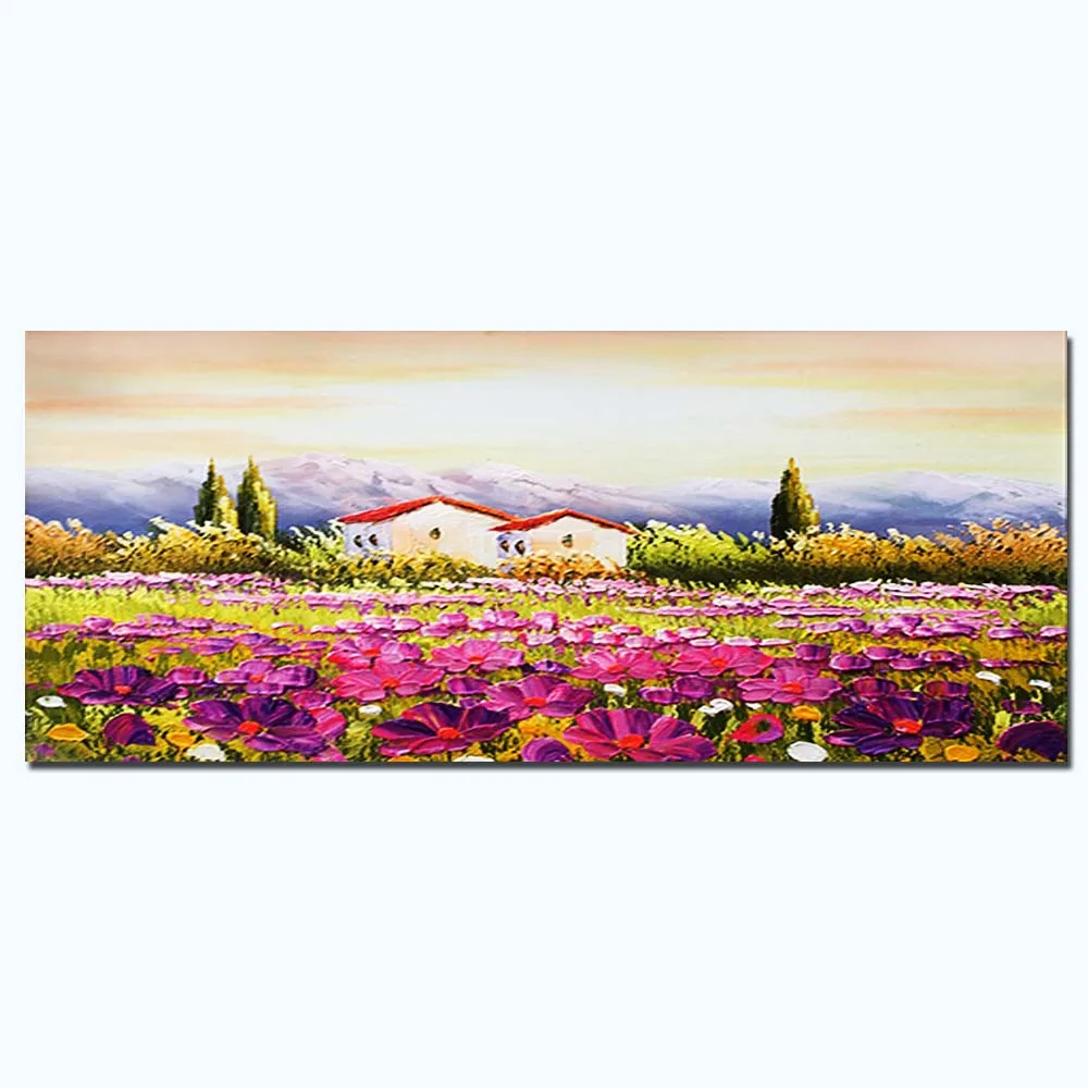 Oil Painting on Canvas Handmade Abstract Impasto Spring Flower Landscape Art Scenery Canvas Living Room Home Decor Drop Shipping