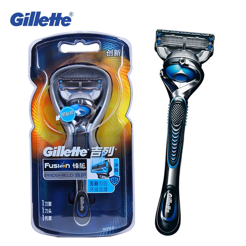 Gillette Fusion Shaving Razor Blades Proshield FlexBall Chill Cooling Shaver Safety Straight Razors for Man1 Holder + 1 Head