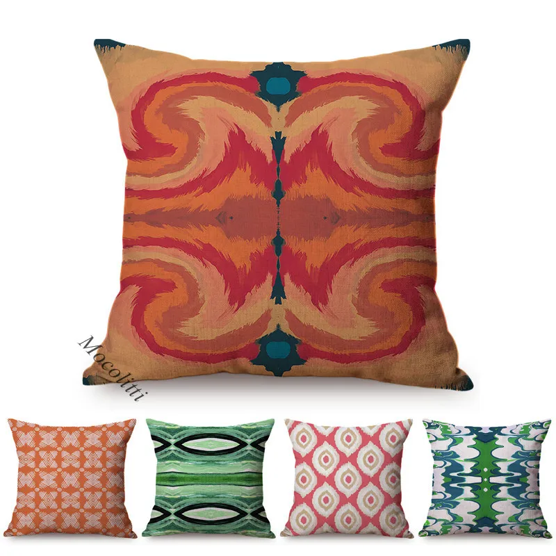 

Abstract Geometric Style Cushion Cover Impressionism Painting Art Home Decor Cotton Linen Sofa Chair Throw Pillow Case Almofadas