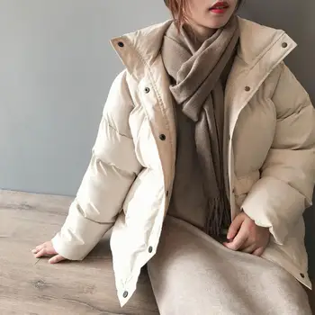 2020 di inverno Delle Donne del Rivestimento Casual Poliestere Singolo Petto Cappotto Femminile di cotone Imbottito Caldo Mujer Parka Jaqueta Feminina