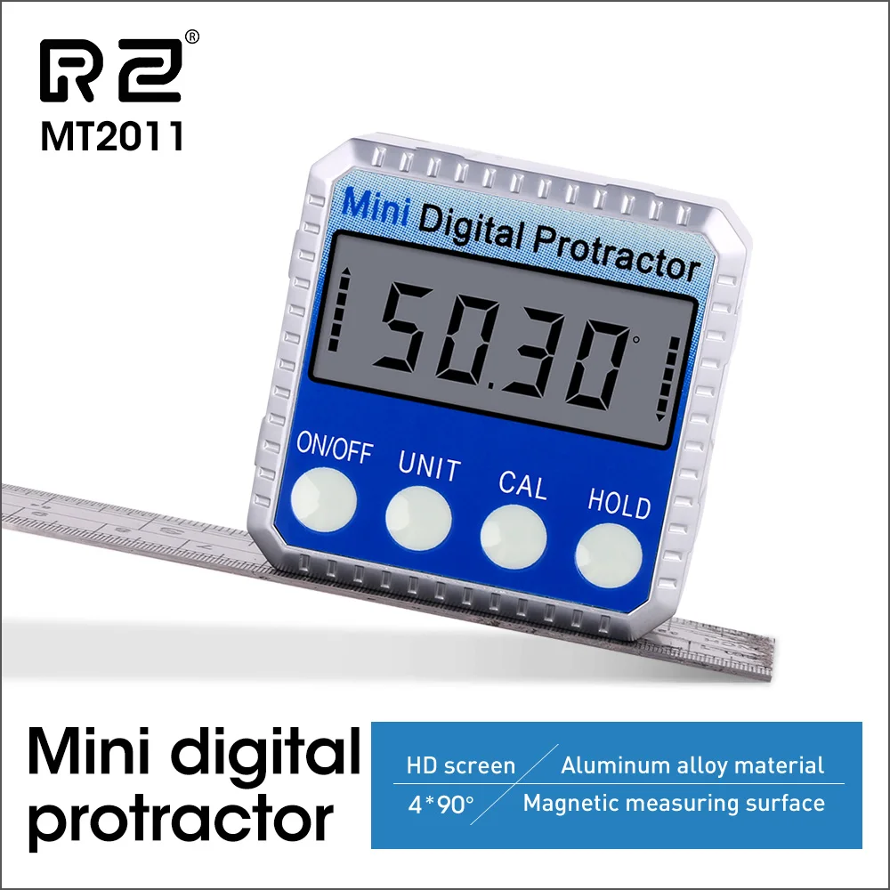 

RZ Angle Protractor Universal Bevel 360 Degree Mini Electronic Digital Protractor Inclinometer Tester Measuring Tools MT2010