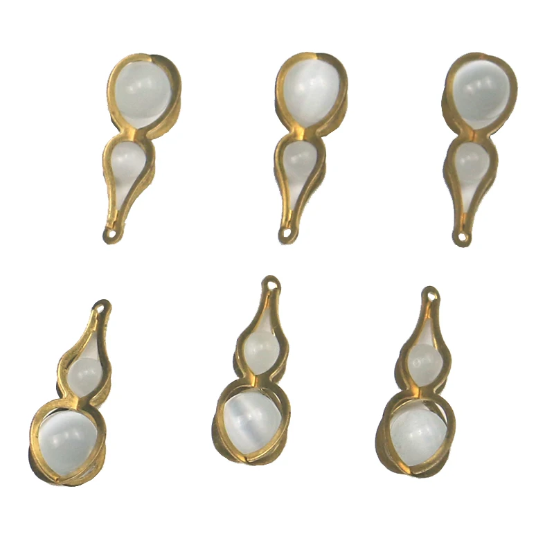 

26mm single hole drop gourd-shaped pendant with embedded Cat's eye beadsearrings pendant DIY handmade materials
