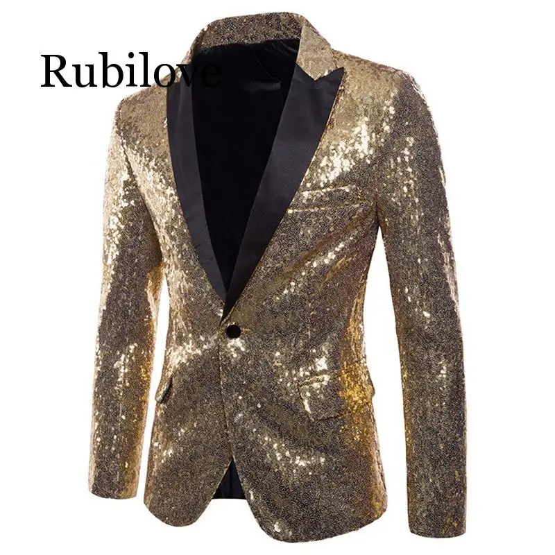 Rubilove Mens Sequins Suit Blazer Jacket Male Slim Club Stage Blazer Formal Wedding 2019 Brand Shiny Glitter Embellished Bl Rubilove Mens Sequins Suit Blazer Jacket Male Slim Club Stage Blazer Formal Wedding 2019 Brand Shiny Glitter Embellished Bl