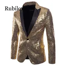 Rubilove Mens Sequins Suit Blazer Jacket Male Slim Club Stage Blazer  Formal Wedding 2019 Brand Shiny Glitter Embellished Bl