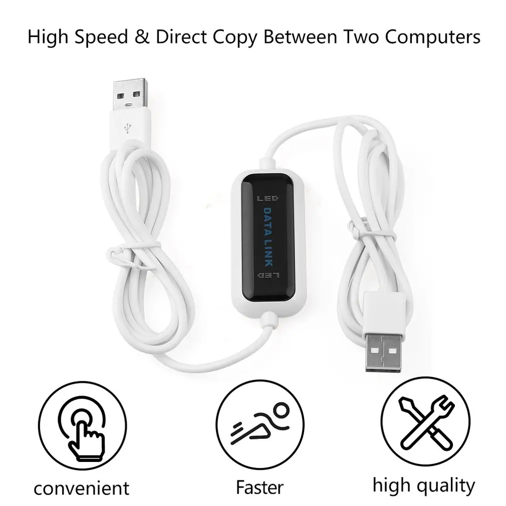 Горячее предложение! Распродажа! Высокоскоростной USB ПК к ПК онлайн Share Sync Link чистая прямая передача данных файл мост для передачи светодиодный кабель легко копировать между 2 компьютером