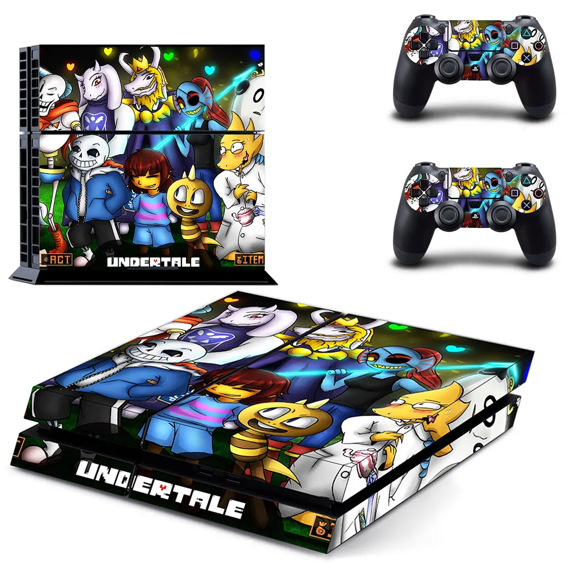 Undertale стиль наклейка кожи наклейка для PS4 Playstation 4 консоли пленка + 2 шт. контроллеры Защитная крышка DPTM2421