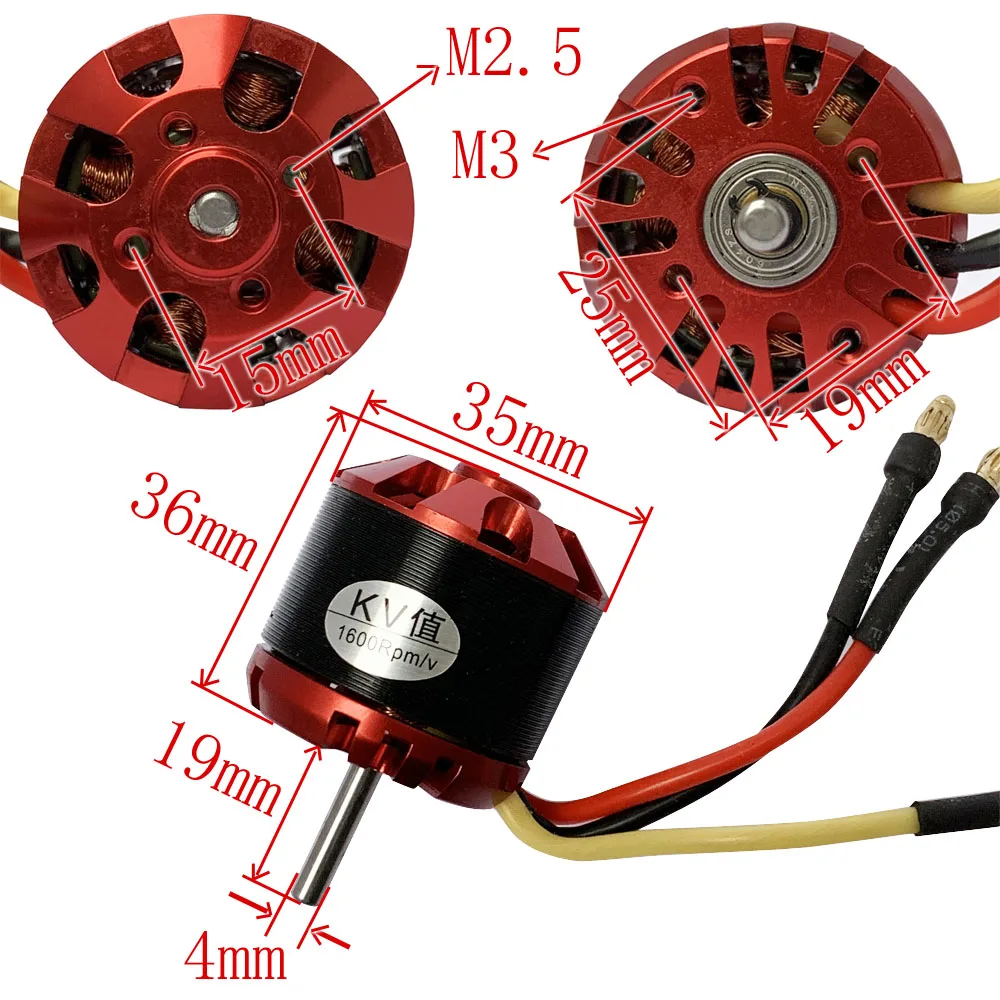 1 шт. C3536 Rc двигатель мультикоптера бесщеточный двигатель мощный источник питания 1600KV высокая скорость с большой тягой