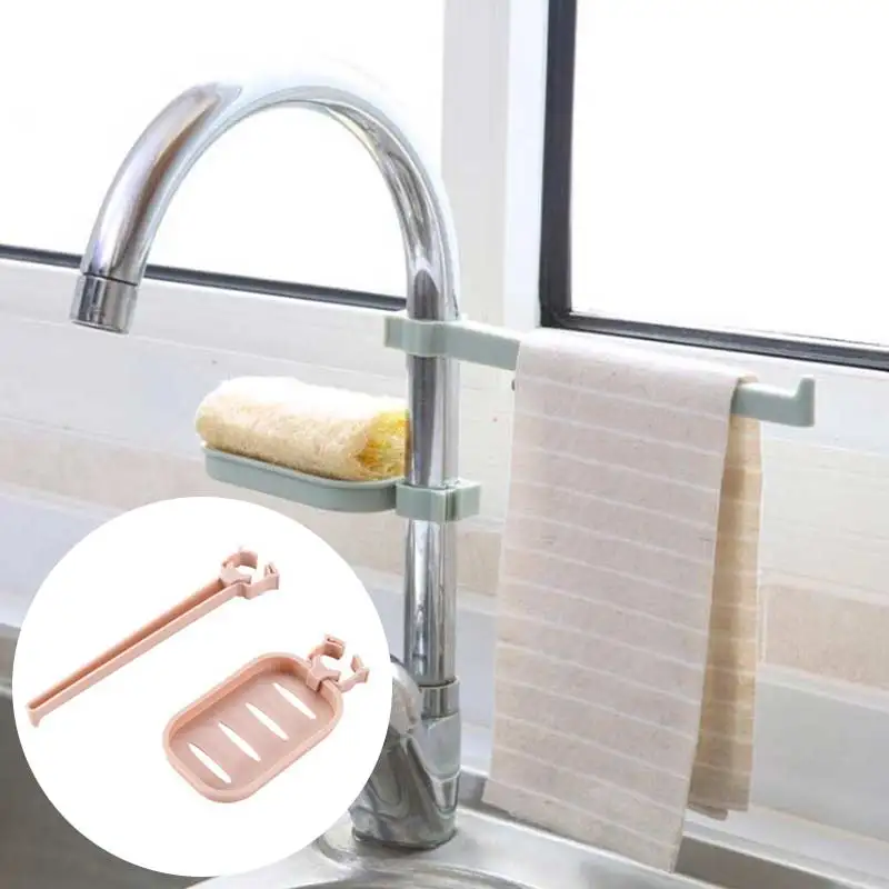 Держатель для кухни стеллаж хранения губки держатель ванной и кран зажим