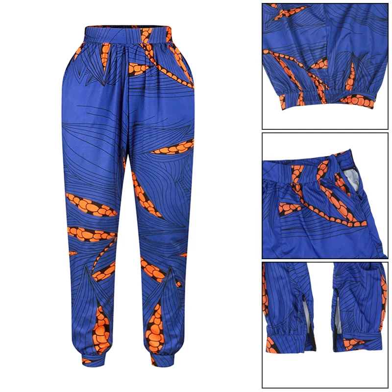 Women pants Elasticated High Waist Pants Casual Ethnic Style Pattern ladies loose Trousers
