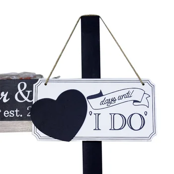 

Boards Wooden Lettering Sign I Do Heart Pattern Countdown Wedding Decoration Hanging Board Decorative x