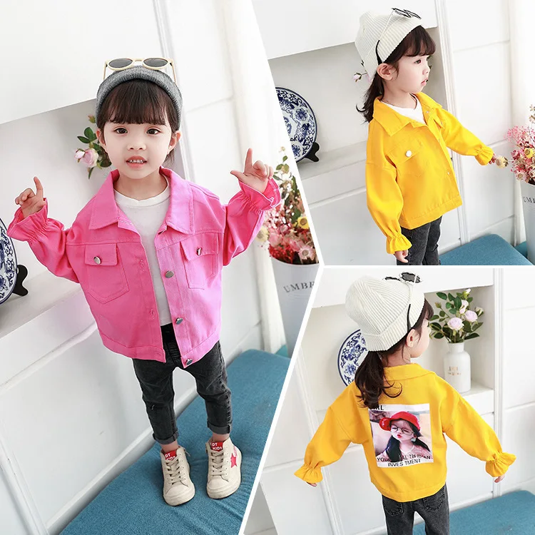 

Girls Spring Clothing Baby Girls Jeans Coat Western Style 2020 New Style Back Printed Cowboy Clothing