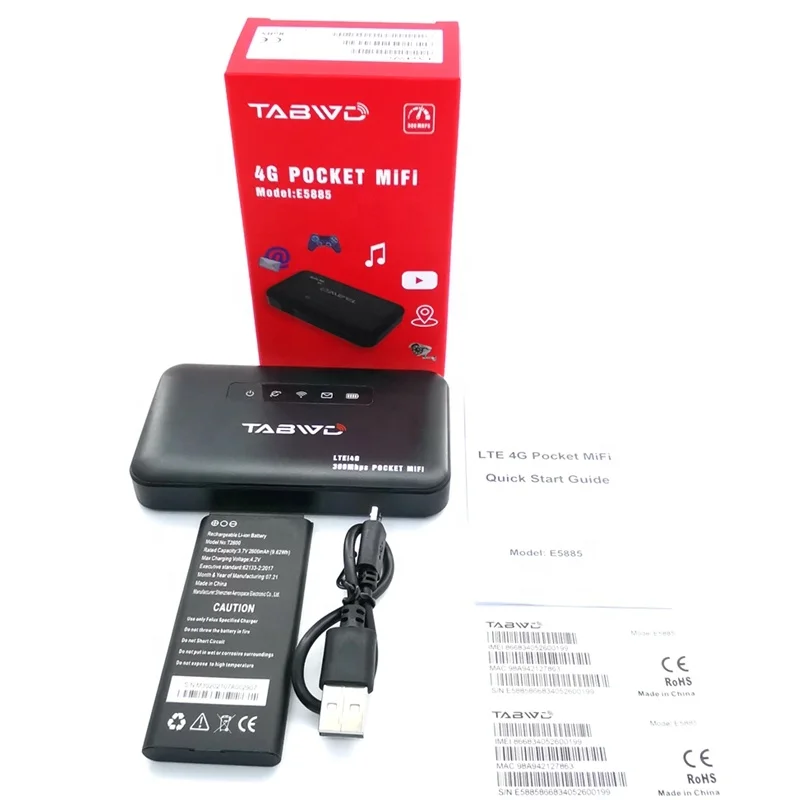 Roteador Wifi de Bolso sem Fio E5885 4g Mifi Hotspot 300 Mbps Cartão Sim Rj45 Lan Port Portátil ao ar Livre Móvel - Imagem 3