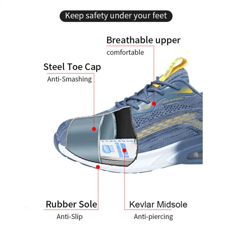 Industrial Safety Shoes With Steel Toe Cap Indestructible Cushion Work Shoes for Men Protective Security Boots Women Footwear safety shoes,men shoes