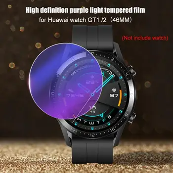 

Tempered Glass Clear Front Protective Film Anti Purple Light Anti-scratch Watch Screen Films for Huawei Watch GT1/GT2 46mm