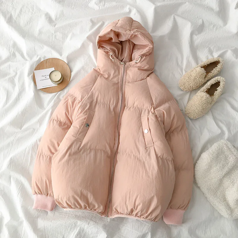 Pinkcoat Женская одежда из хлопка, короткий параграф, новинка, Корейская версия, свободная одежда ins, плотное зимнее пальто, в клетку - Цвет: Pinkcoat