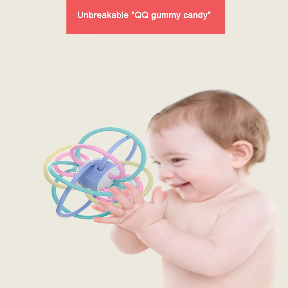 Красочные игрушки ручной погремушка колокольчик Развивающие игрушки сенсорный укус ловушка рука Oball мяч для обучения захвата подарок для мальчика