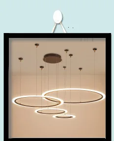 40 см-100 см золотое кольцо модный современный светодиодный подвесной светильник для гостиной ресторана магазина одежды DIY подвесной светильник внутренний светильник ing
