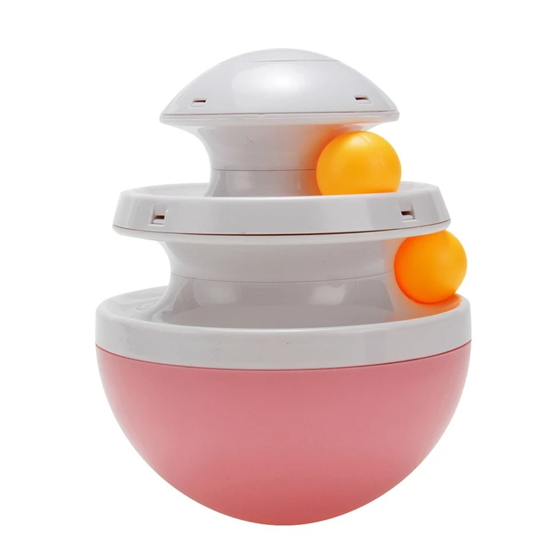 Розовый IQ Treat Ball умнее игрушки для домашних животных неваляшка пищевой шар дозатор для продуктов питания для кошек игровые мячи принадлежности для домашних животных Интерактивная кошка к - Цвет: Розовый