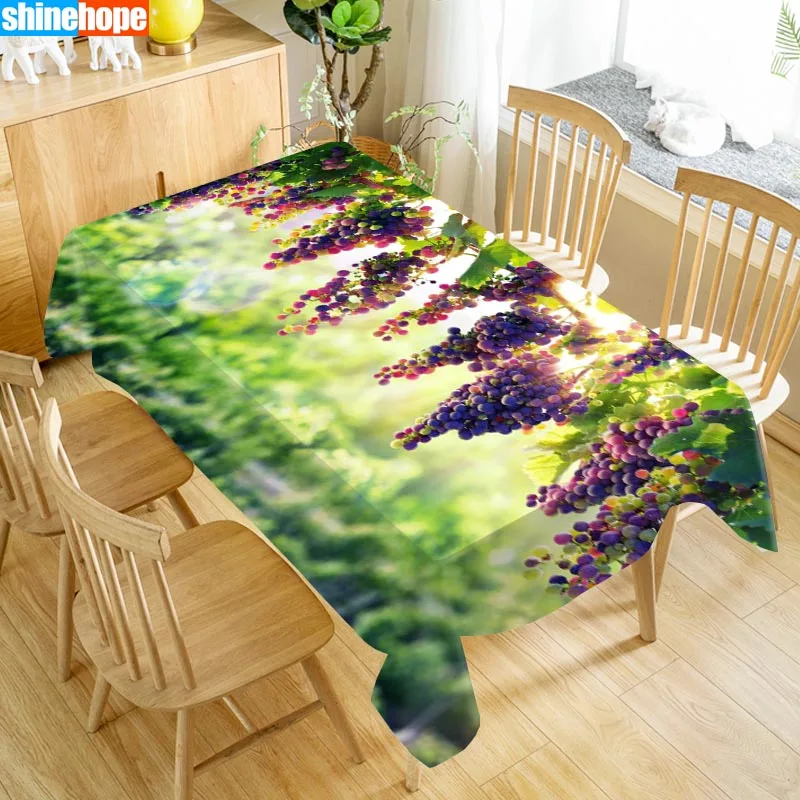 Custom Grape Table Cloth Oxford Print Rectangular Waterproof Oilproof Wedding Table Cover 100X140cm,140X250cm - Цвет: tablecloths 7