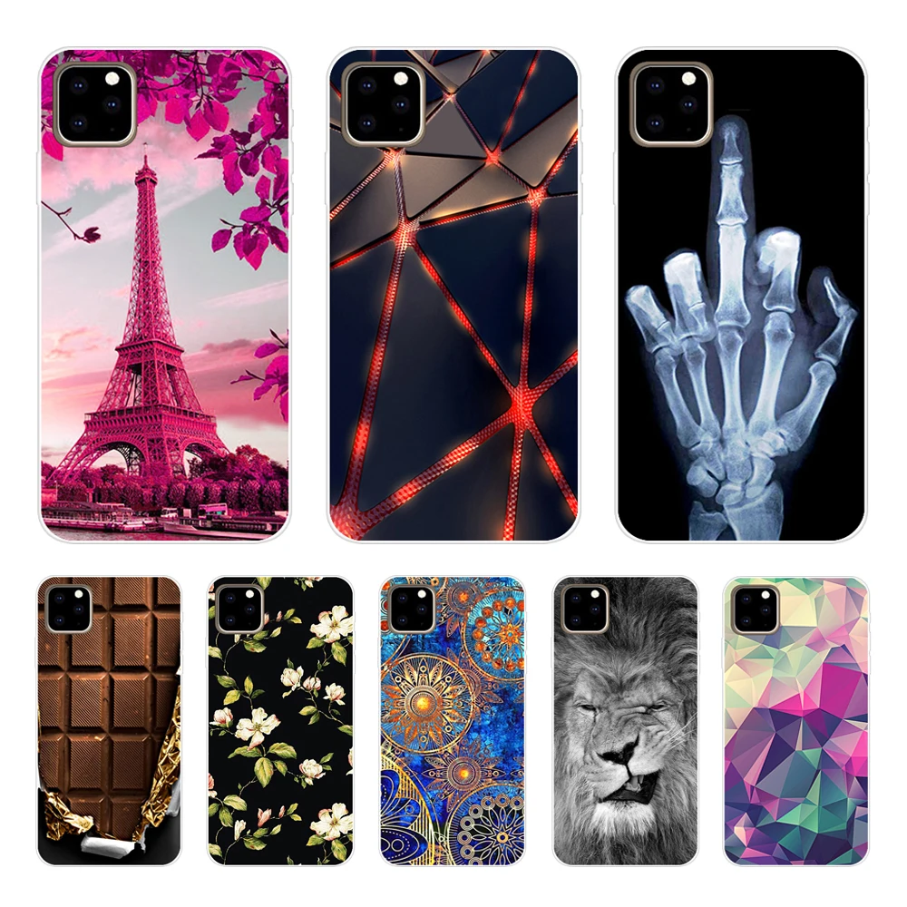 

Silicon Case For iphone 11 cover coque soft tpu on for iphone 11 pro max eleven etui bumper Funda Skin shockproof cat flowers