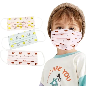 

10pcs Face Masks Anti Dust 3-Layer Mask Dust Breathable Earloop Face Mask for Children Boy Girl Kids