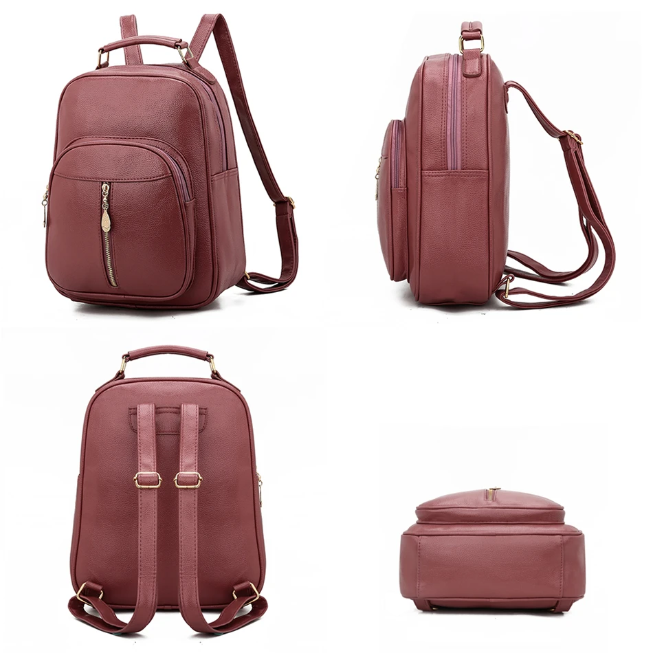 Для женщин из мягкой кожи роскошные рюкзаки Mochila Feminina с простым замочком, книжные сумки вместительные, для отдыха путешествия рюкзак и сумка Mochila