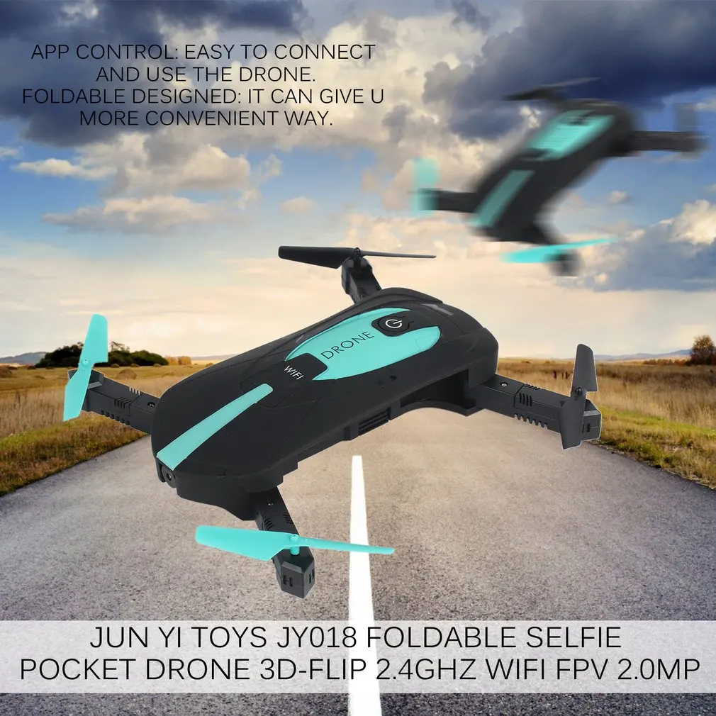 Складной монопод для селфи Карманный Дрон 2,4 ГГц 6-Axis Gyro Wifi FPV 2.0MP Камера G-Сенсор удержания высоты RC Квадрокоптер вертолет Дрон игрушки