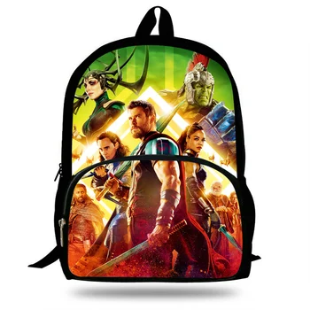 

New Hot 16inch Cool Student Bags Thor Backpack for Boys Marvel Avengers SchoolBag Girls Travel Backpack for Children Teenagers