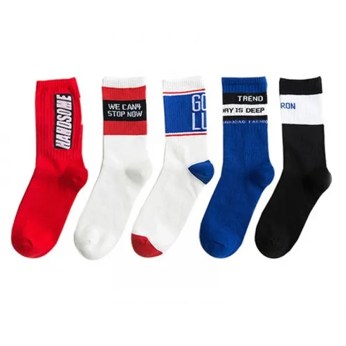 3 random colorA Модные длинные носки мужские модные высокие носки повседневные мужские деловые носки для мужчин 3 пар/лот = 6 штук - Цвет: 3 random colorA