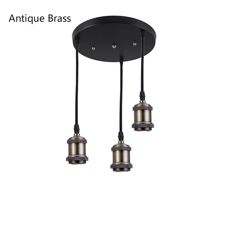 Antique Brass Round Креативный Лофт светодиодный потолочный светильник для гостиной столовой кухни винтажный светодиодный висячая Потолочная люстра E27 осветительные приборы - Цвет корпуса: Antique Brass Round