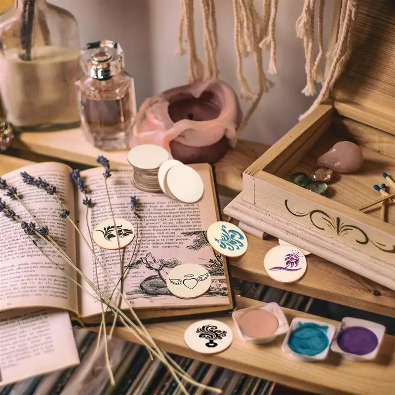 100 шт Круглые деревянные части DIY резьба по дереву для художественного ремесла проект