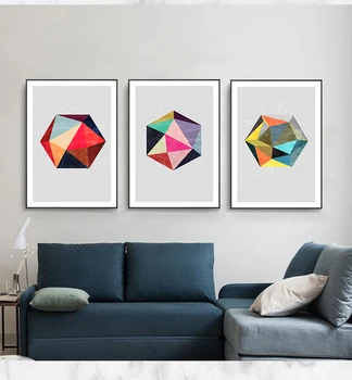 

Abstract Modern Geometric Color Block Wall Art Posters And Prints Canvas Painting Living Room Nordic Decoration Home