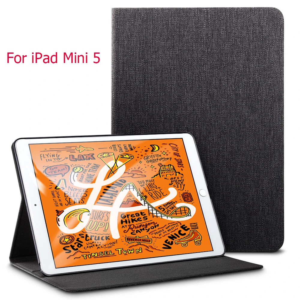 Thick ink Чехол ESR для ipad mini 5 /ipad mini 4, оксфордская ткань из искусственной кожи, умный чехол-книжка с подставкой, повседневный Стильный чехол для ipad mini 5 - Цвет: Thick ink