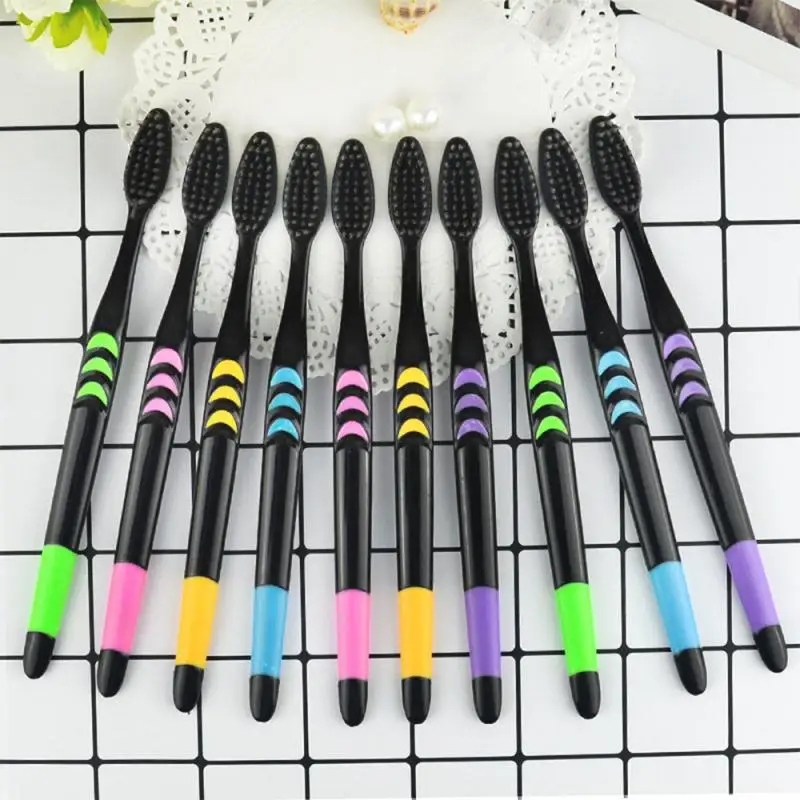 

10 Pcs/Set Toothbrush Three Kind Choose Eco Friendly Bamboo Tooth Brush Soft Bristle Tip Charcoal Oral Care Toothbrush Care