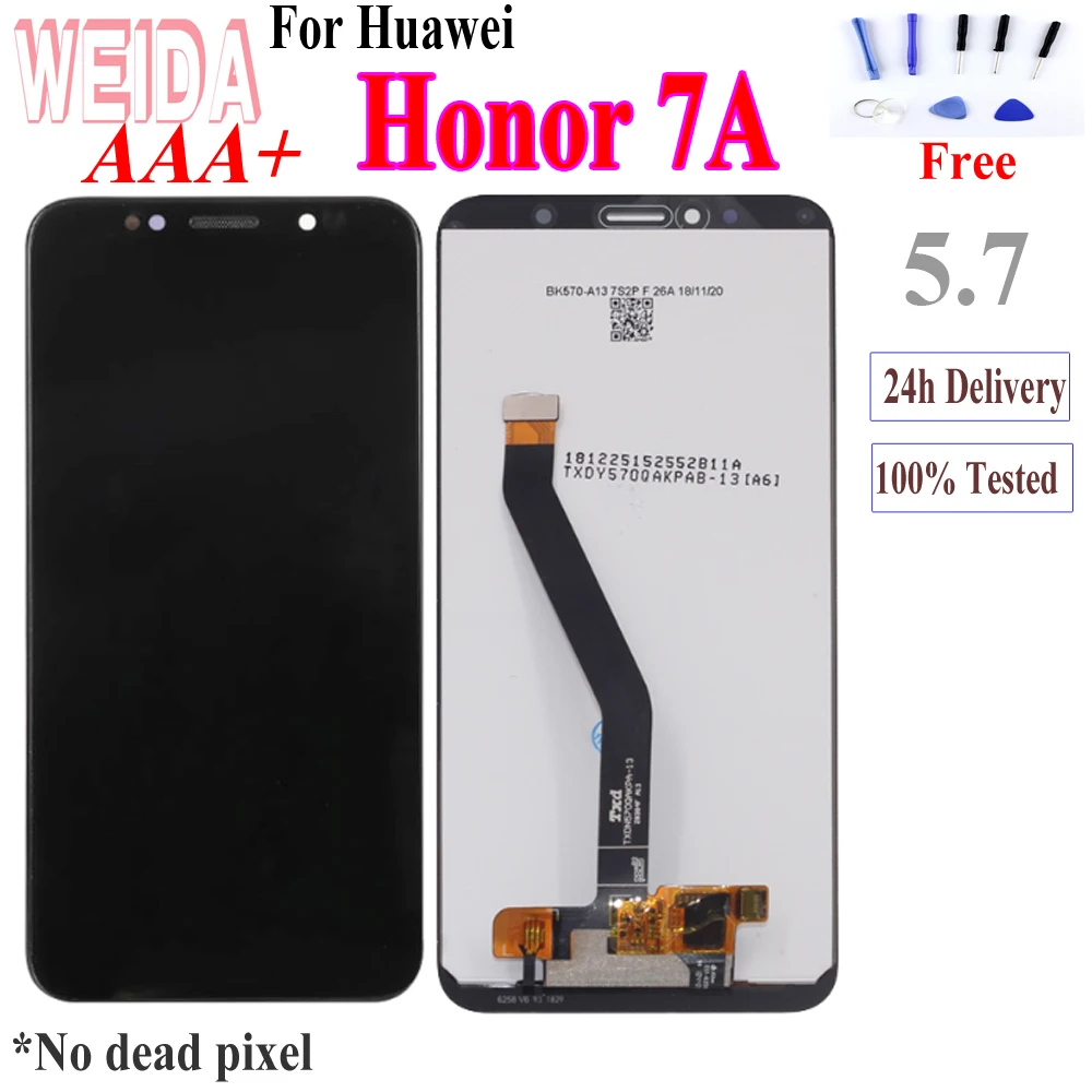 

WEIDA 5.7" LCD For Huawei Honor 7A LCD Display Touch Screen Digitizer Assembly For Huawei 7A AUM-l29 ATU-L11 LCD