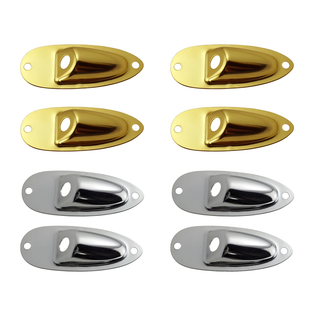 8PCS Electric Bass Guitar Output Jack Socket Plate 4 Screws for SQ Electric Guitar | Golden + Silver