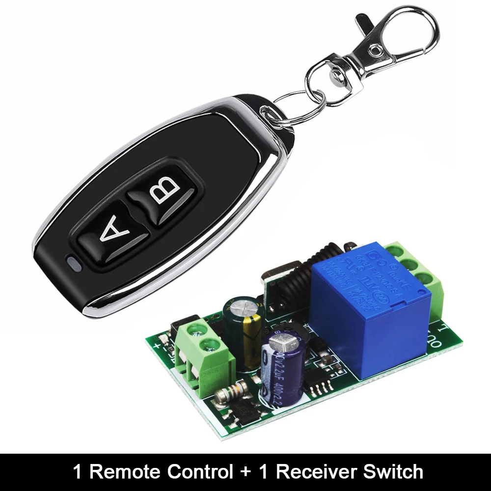 1 RC and 1 Receiver Rurum 433 МГц Универсальный беспроводной пульт дистанционного управления AC 110 В 220 В 1CH РЧ реле и передатчик пульт дистанционного управления гаражный светильник для ворот вентилятор для дома DIY - Цвет: 1 RC and 1 Receiver