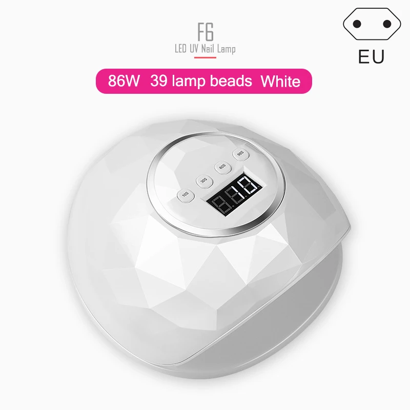 Hot 1 Pcs UV LED Nail Dryer Lamp Curing Light 86W Gel Polish Quick Drying Manicure Tool CNT 66 - Цвет: EU Plug